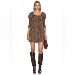 Free People Star Dip Mini Dress in Black Combo Size Medium